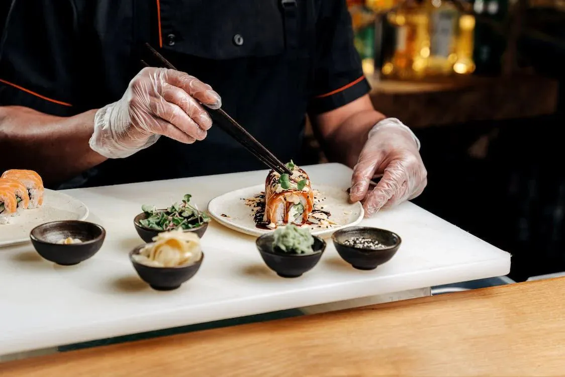 Gourmet Sushi Plating at AYCE Bar & Wok, an Asian Fusion Restauran in Wind Gap